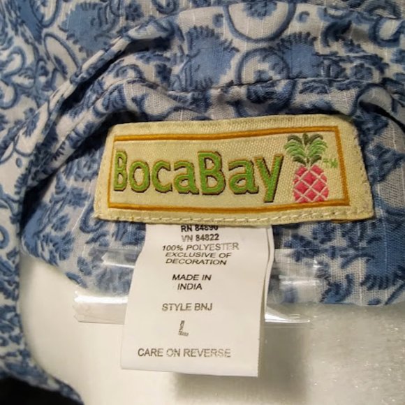 BOCA BAY WOMEN L, FLORAL, KEYHOLE TIE NECKLINE TOP - Picture 7 of 8